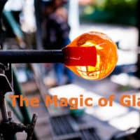 Close up image of glassblowing.