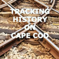 Close up photo of railroad tracks.